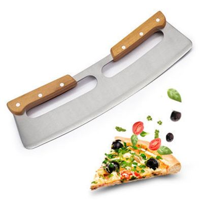 Couteau à pizza à bascule, accessoires de cuisine, pelle à pizza en acier inoxydable