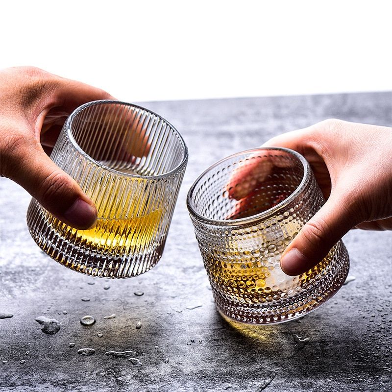 Whiskey Glass Cocktail Beer Wine Glasses Tumbler Cup Bar Rotating Whiskey Cup