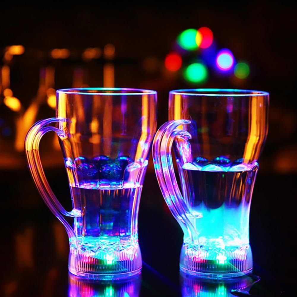 Tasse en acrylique à LED clignotante changeant de couleur