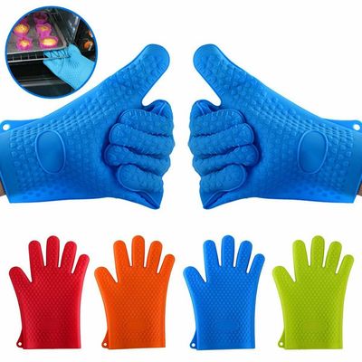 1 gant de cuisine en silicone résistant à la chaleur, épais, pour barbecue
