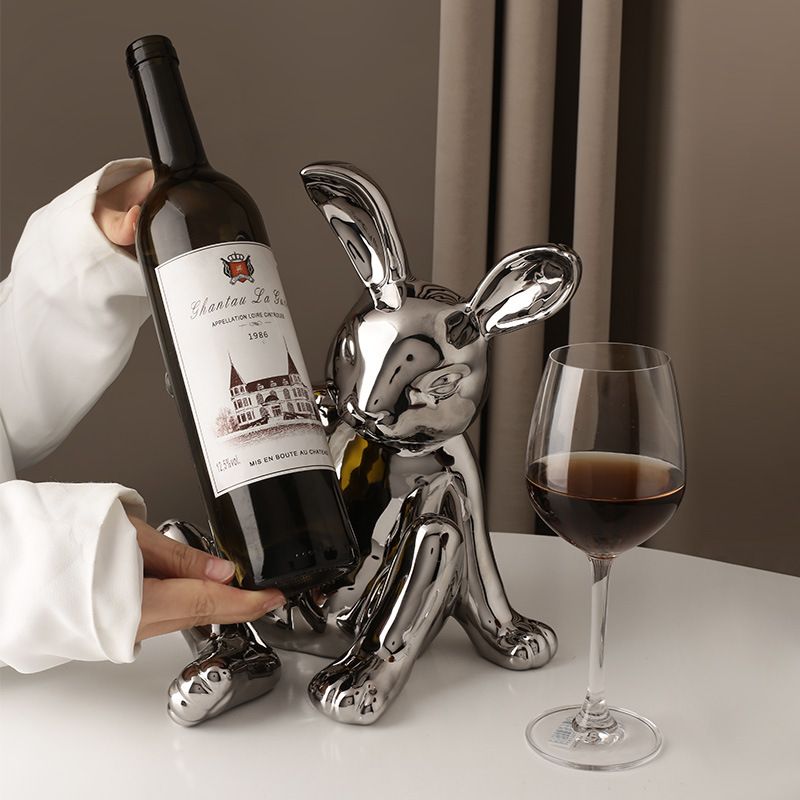 Décorations créatives pour armoires à vin en forme de lapin