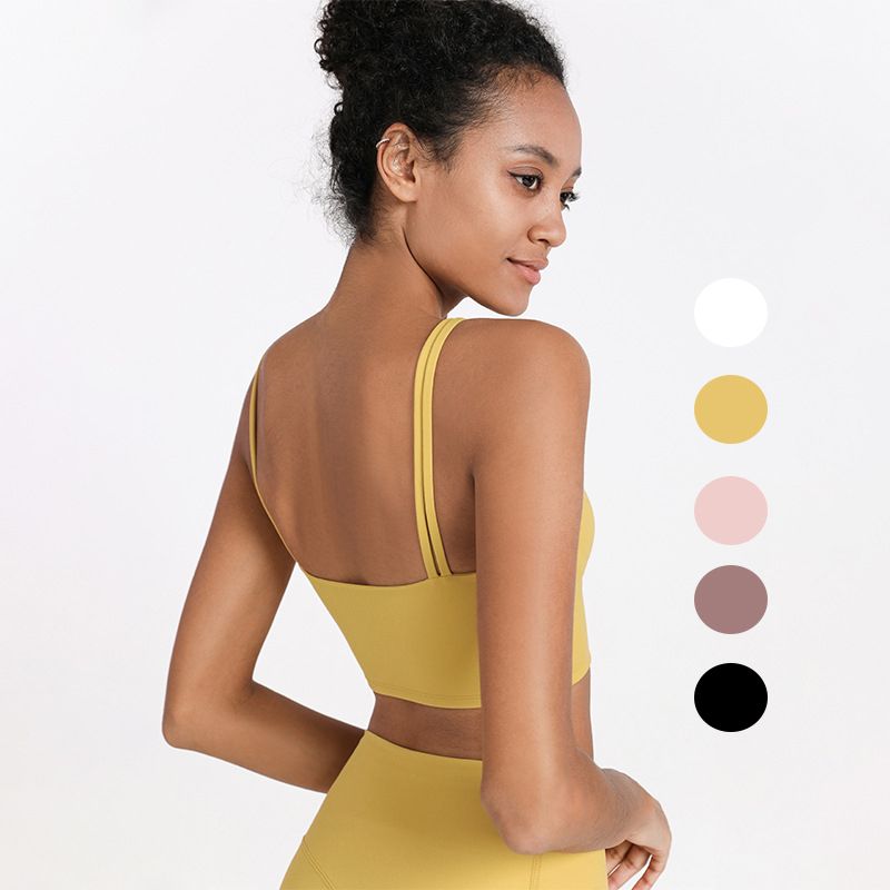 Soutien-gorge de sport en tissu couleur chair uni