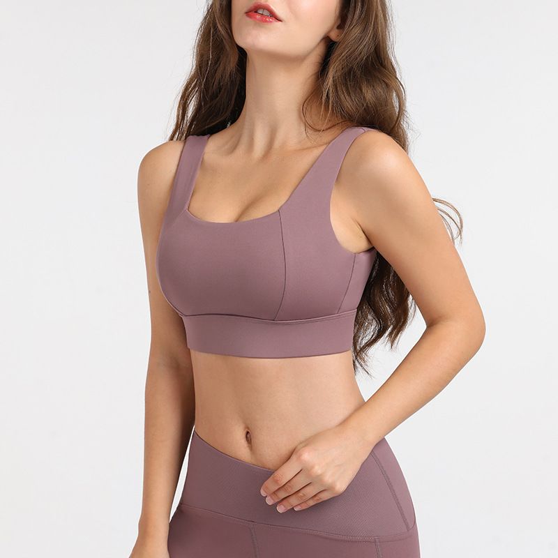 Soutien-gorge de yoga respirant et résistant aux chocs pour femme