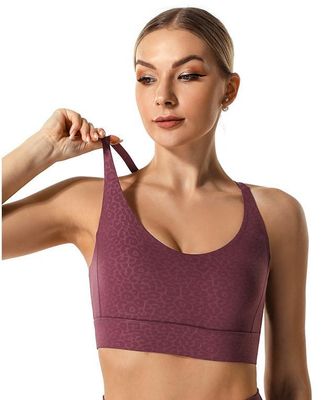 Soutien-gorge de sport ajustable à imprimé léopard pour le yoga