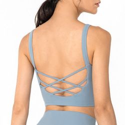 Soutiens-gorge de sport grande taille à bretelles pour femmes, col en U, sans armatures, rembourrés, pour le yoga