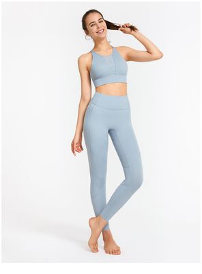 Leggings extensibles à séchage rapide, taille serrée, fesses pêche, costume de yoga nu