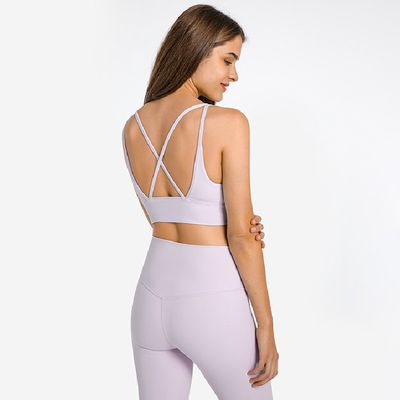 Soutien-gorge de sport push-up rembourré à bretelles pour femme