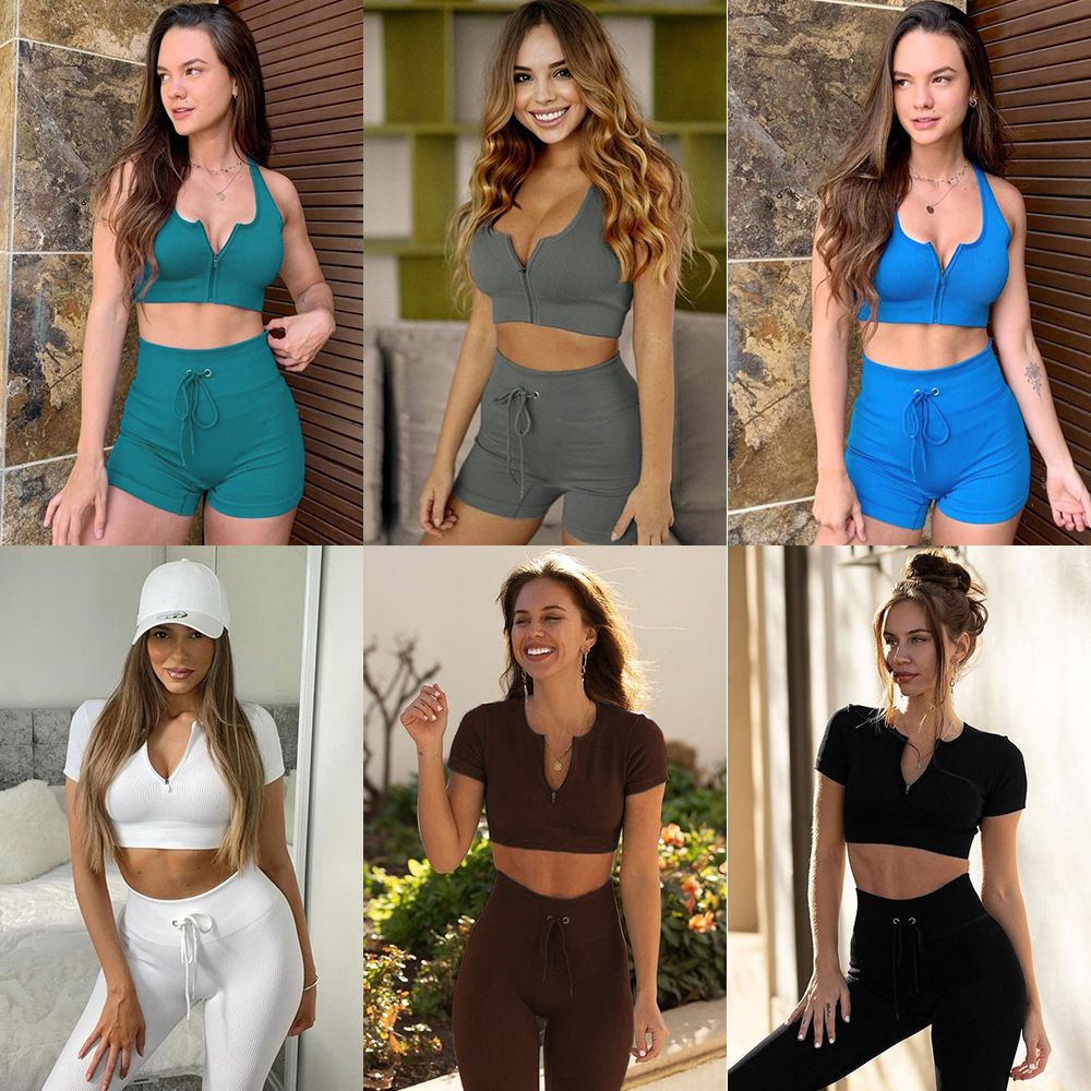 Vêtements de sport sans coutures, gilet, short à manches courtes, pantalon