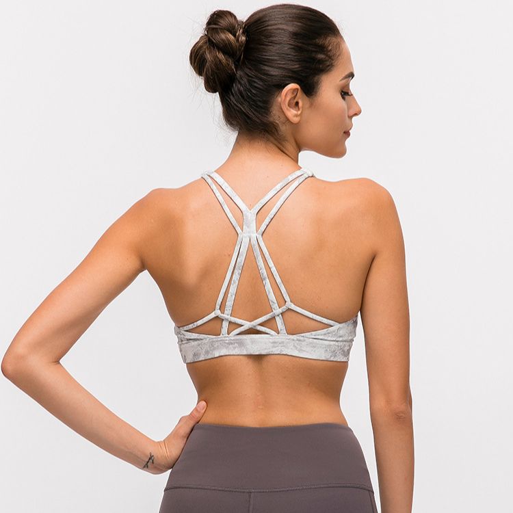 Soutien-gorge de yoga ajustable à dos croisé pour le sport et les impacts