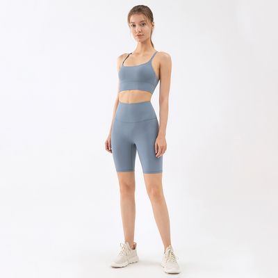 Short de sport antichoc pour femme, ensemble de yoga deux pièces