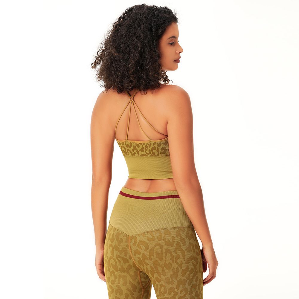 Soutien-gorge de sport à bretelles camouflage, vêtements de yoga