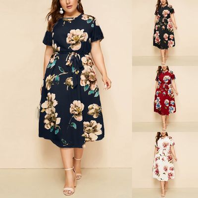 Robe de soirée grande taille à manches courtes