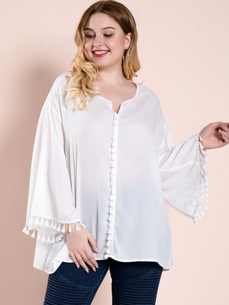 White Tops Blouse Plus Size Office Lady Casual Party Wear Shirts