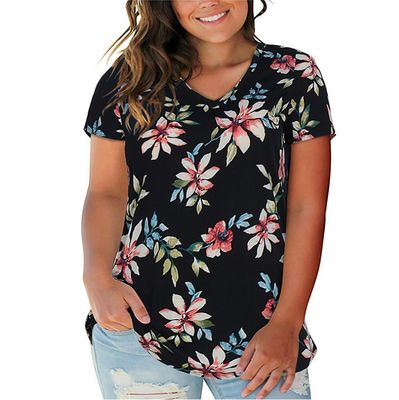 T-shirt d&#39;été grande taille imprimé pour femme