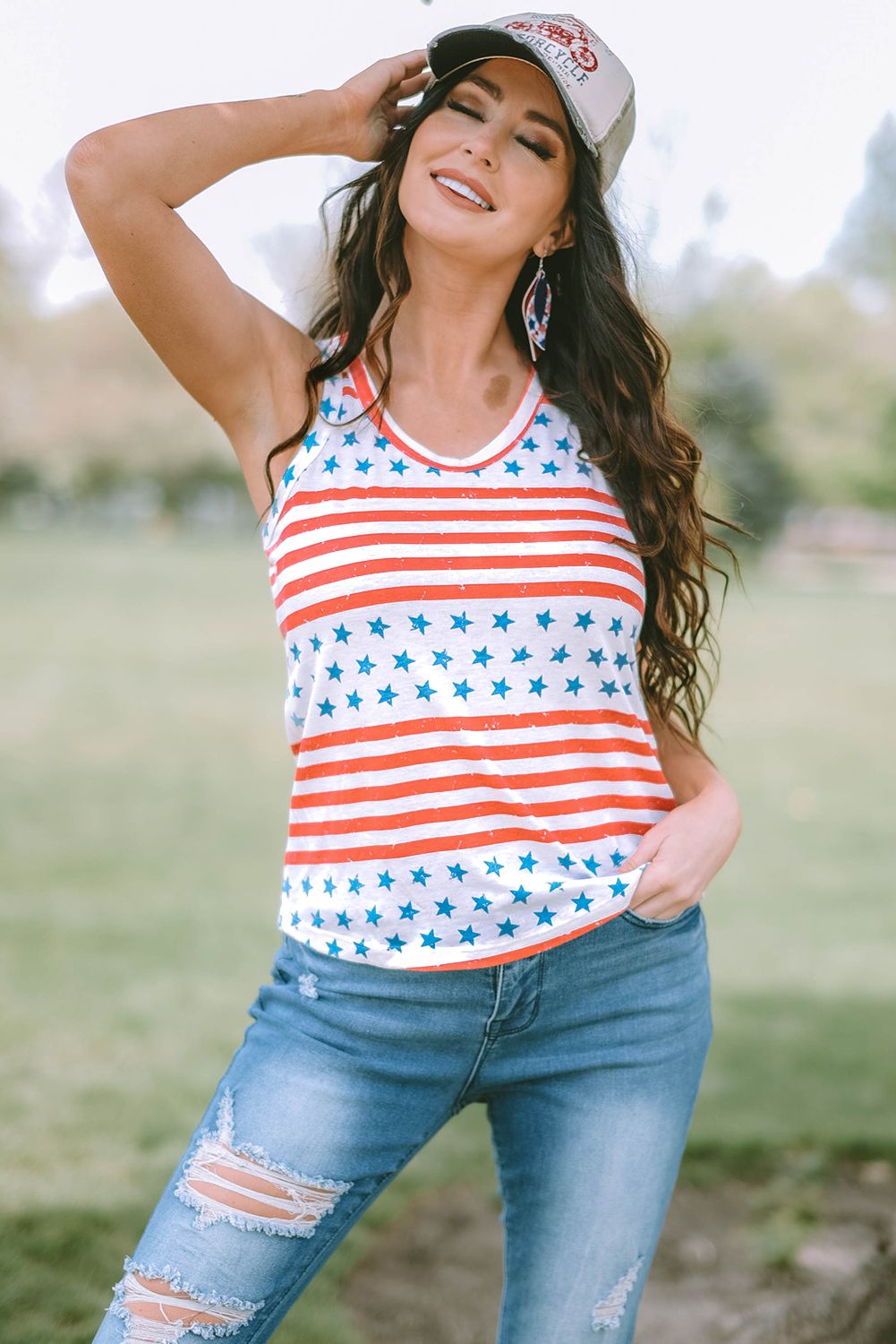 The USA Flag Stars and Stripes Tank Top