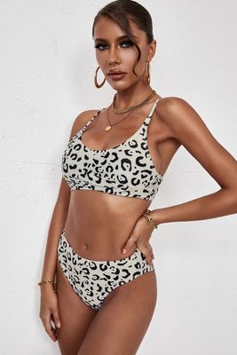 Bikini taille moyenne à bretelles