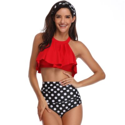 Maillot de bain bikini à petit col