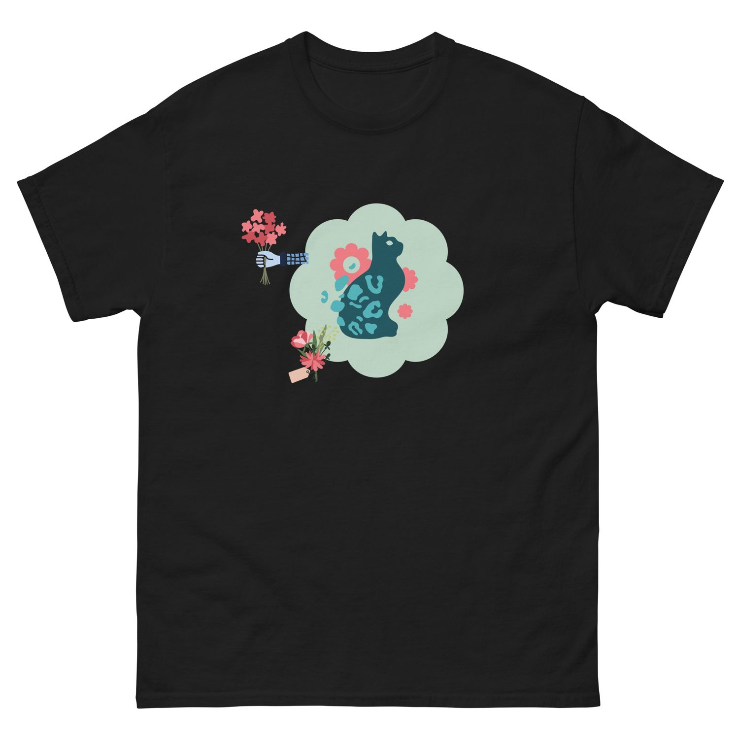 T-shirt classique unisexe, chat fleure