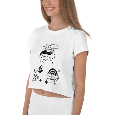 T-shirt Crop-Top imprimé all over, dessin nature, DBVITE