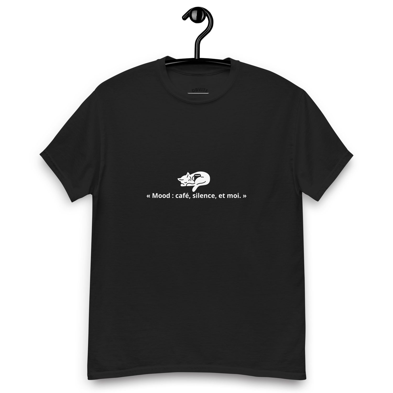 T-shirt « Mood : café, silence, et moi. »