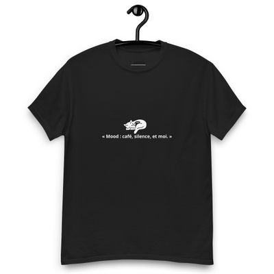 T-shirt « Mood : café, silence, et moi. »