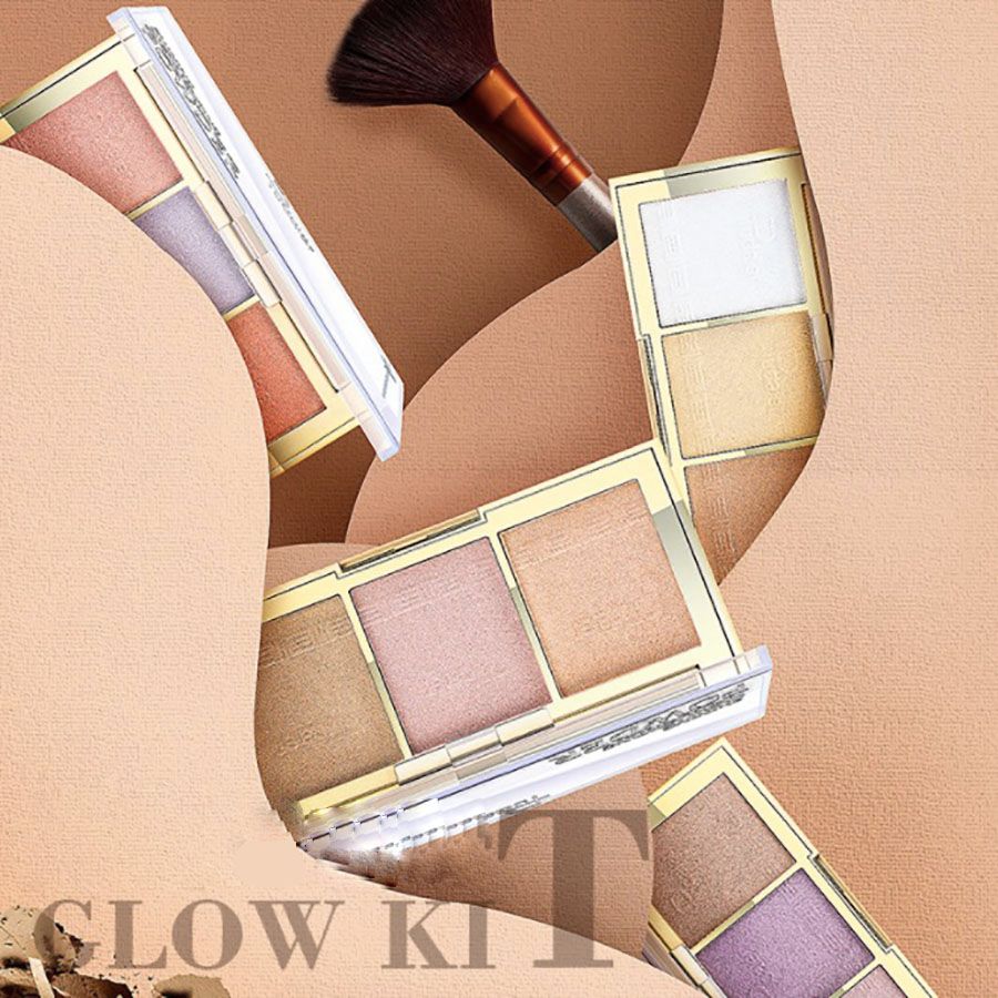 Palette de poudres bronzantes et surligneuses 3 couleurs