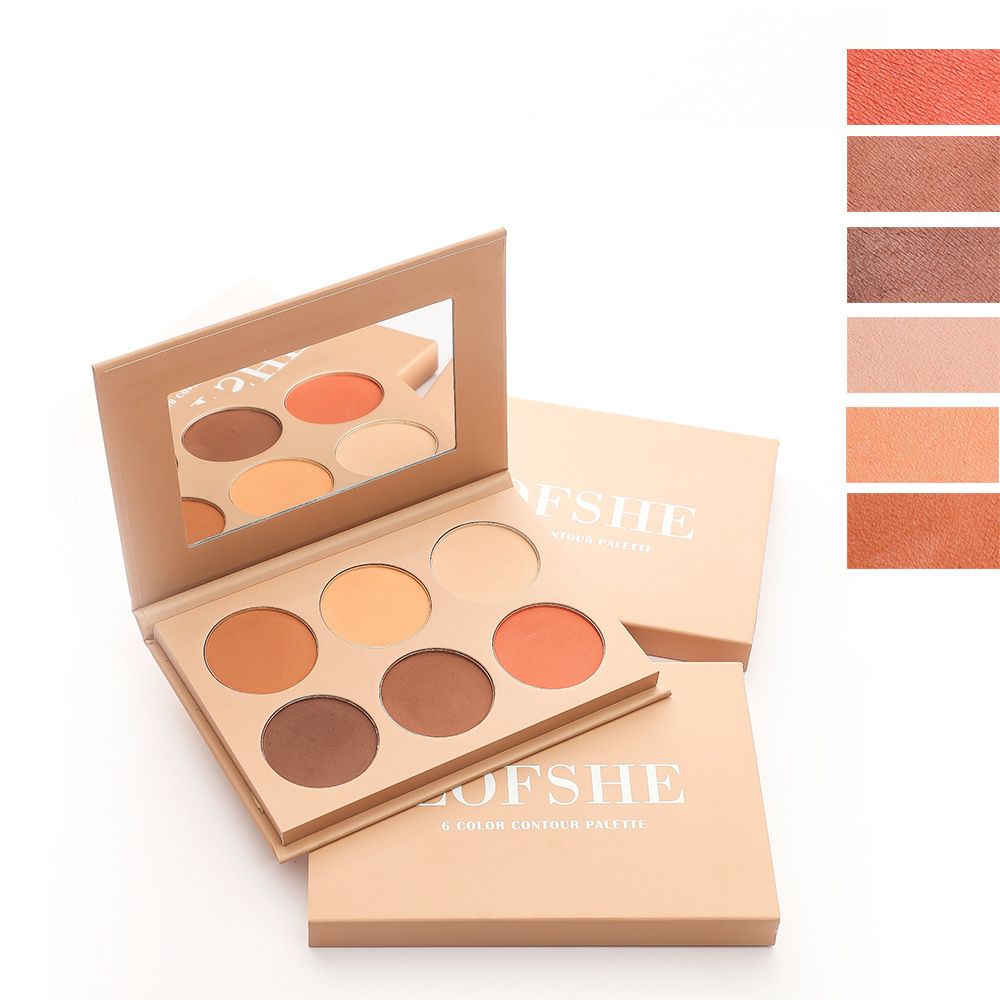 Palette de 6 couleurs de contour, poudre bronzante, surligneur, maquillage pour le visage