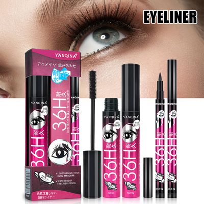 Women Mascara Eyeliner Kit Waterproof Long-lasting Smooth Eyeliner Pencil