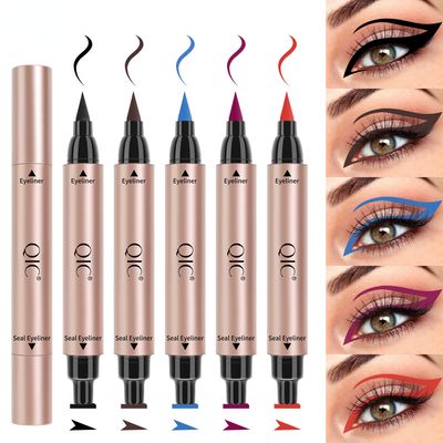Black Brown Purple Blue Red Cat Eye Stamp Liquid Eyeliner