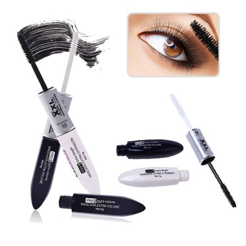 Double Head Black Mascara Extra Length Waterproof Silk Fiber