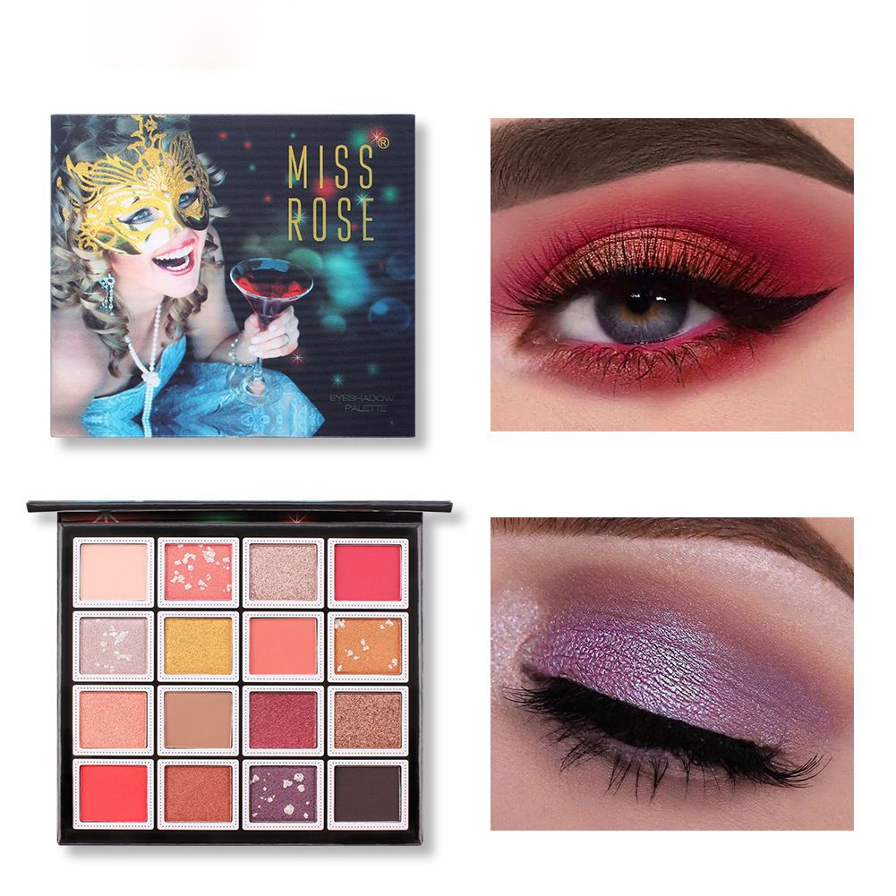 16 Colors Eyeshadow Palette Holographic Shiny Matte Glitter Pigment