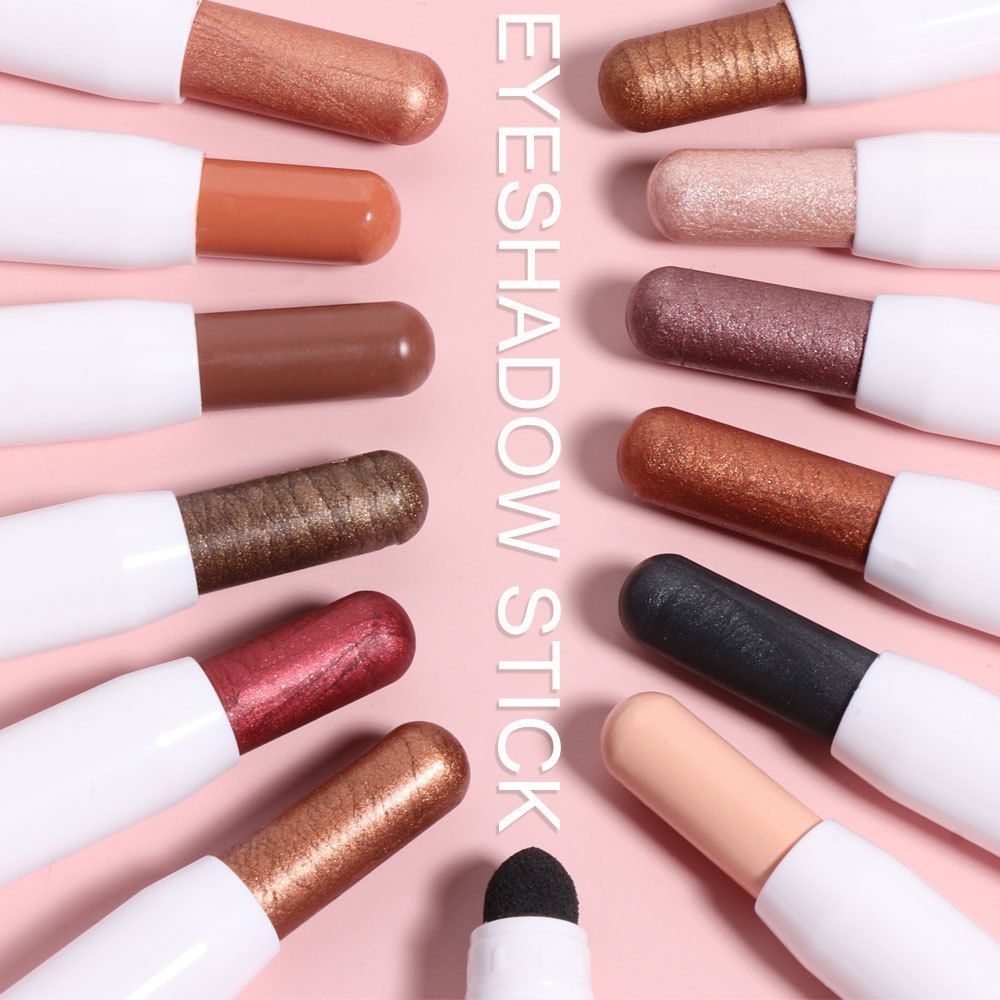 12 Colors Eyeshadow Stick Cosmetics Shiny Eye Shadows Pen Highlighter