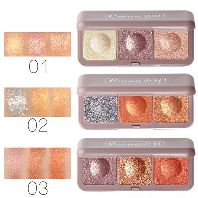 3-Colors Mashed Potato Eyeshadow Palette Beauty Eye Makeup Cosmetic
