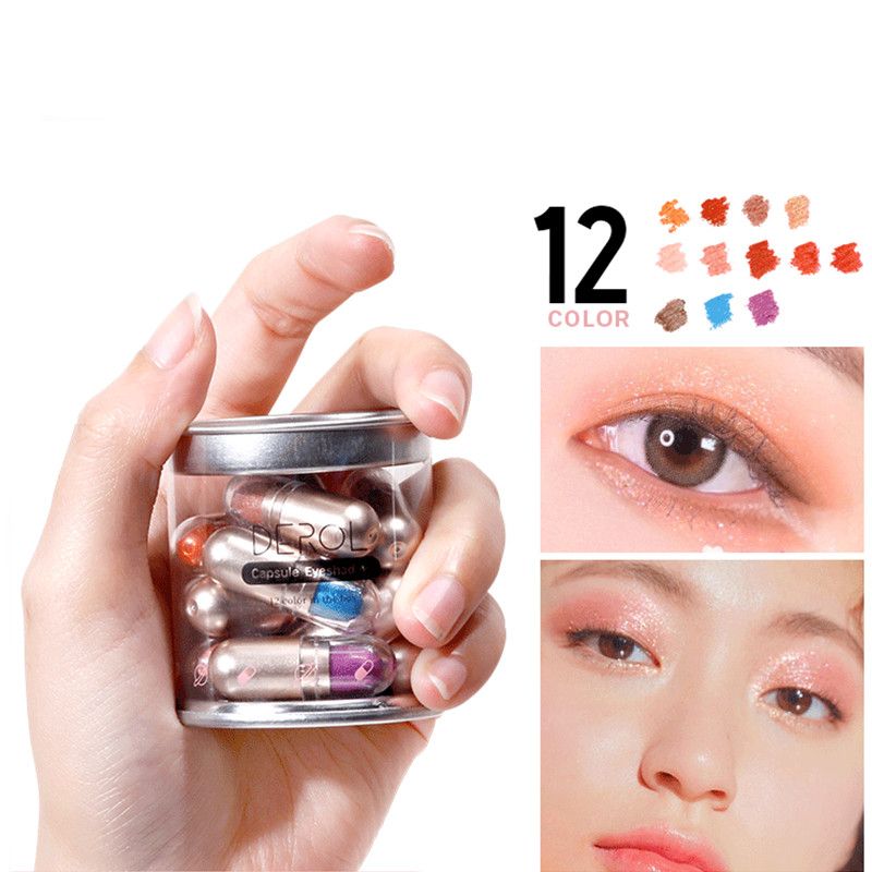 12 Colors Capsule Eyeshadow Pearlescent Eye Shadow