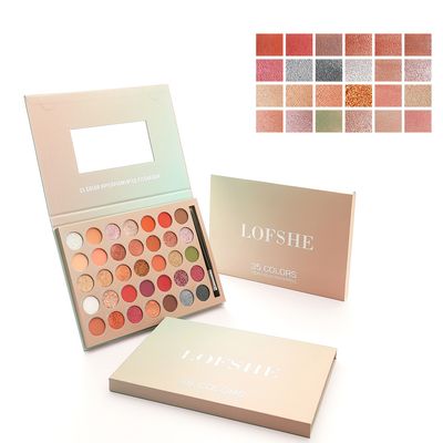 35 Colors Glitter Shimmer Eyeshadow Palette With Brush