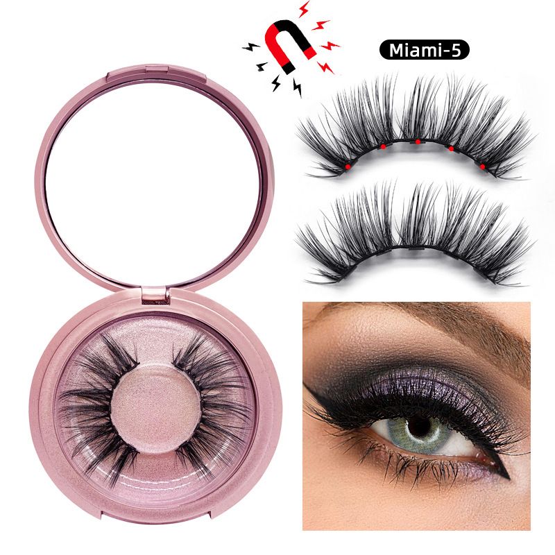 Magnetic Eyelashes 3D False Mink Eyelashes Magnetic Liquid Eyeliner Tweezer Set