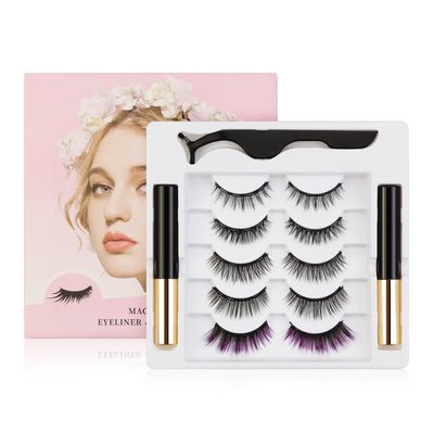 5 Pairs Magnetic False Eyelashes and Eyeliner Set
