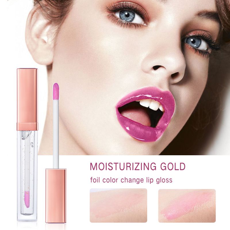 Moisturizing Gold Foil Color Changing Waterproof Long Lasting Lip Gloss