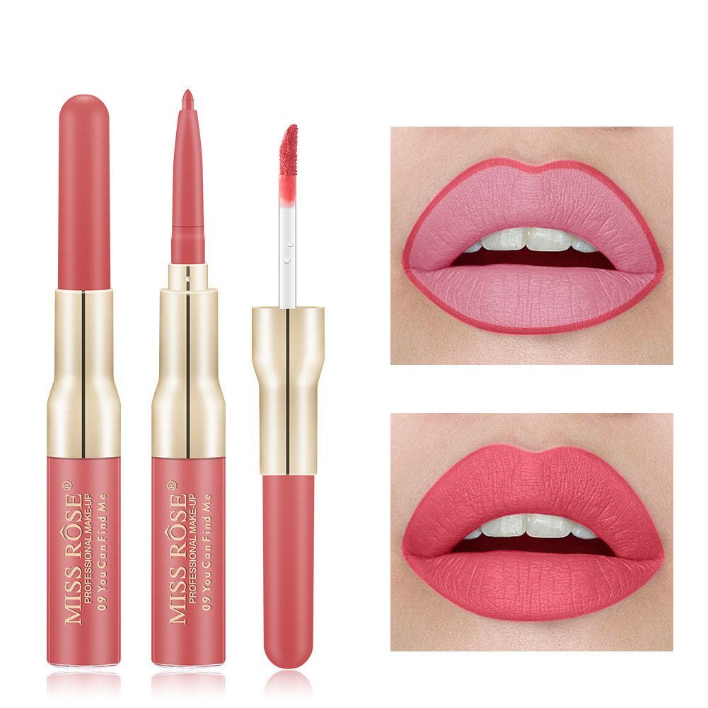 Double Headed Lip Liner + Lip Gloss 2 In 1 Lipstick Matte Lips Makeup