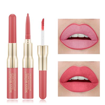Double Headed Lip Liner + Lip Gloss 2 In 1 Lipstick Matte Lips Makeup