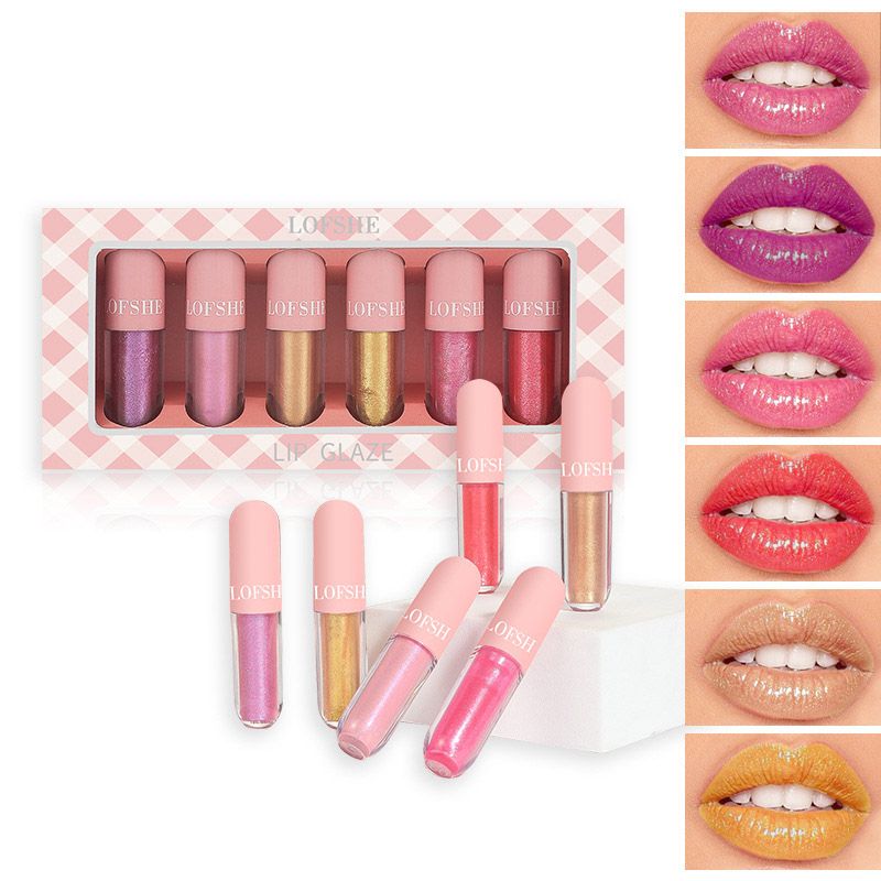 6 Colors Waterproof Lip Gloss Kit Lip Makeup