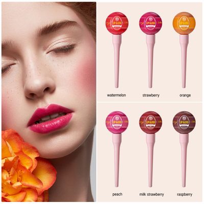 Cute Lollipop Fruit Flavor Sweet Liquid Lip Gloss Long Lasting