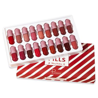 18Color/Box Mini Capsule Velvet Lip Glaze Waterproof Moisturize Lips Makeup