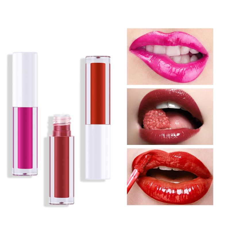 5 Colors Sexy Liquid Glass Mirror Lip Glaze Long Lasting Non-stick Cup