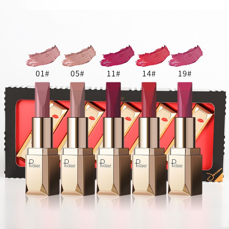 5Pcs Matte Velvet Lipsticks Set Lip Makeup Cosmetic