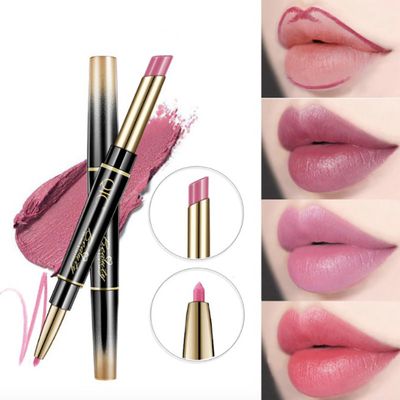 Duo Lipstick Automatic Lip Liner Matte Matte