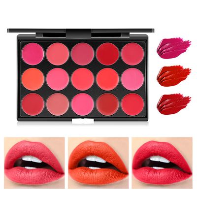 15 Colors Makeup Matte Velvet Moisturizing Lipstick Palette