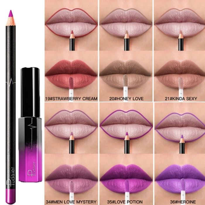 36 Colors Matte Lip Gloss Lip Liner Pencil
