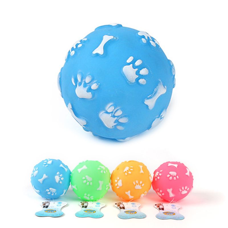 11.5CM Pet Dog Toys Squeak Ball Chew Toy Plastic Molar Balls