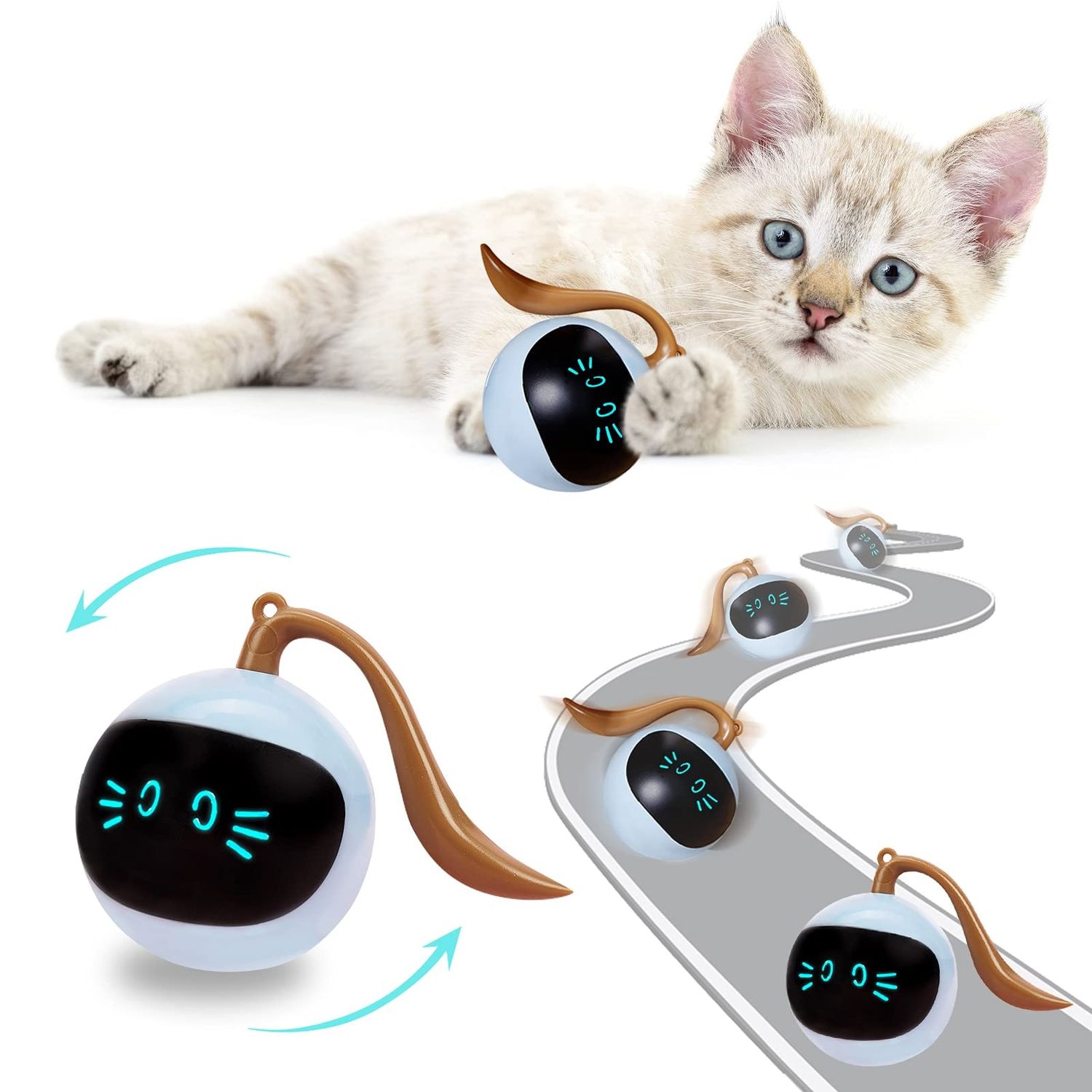 Electric USB Automatic Cat Ball Toys Interactive